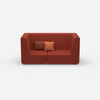 2er Sofa rot von vorne