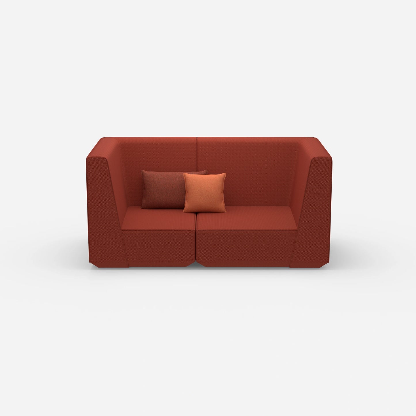 2er Sofa rot von vorne