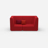 2er Sofa rot von vorne