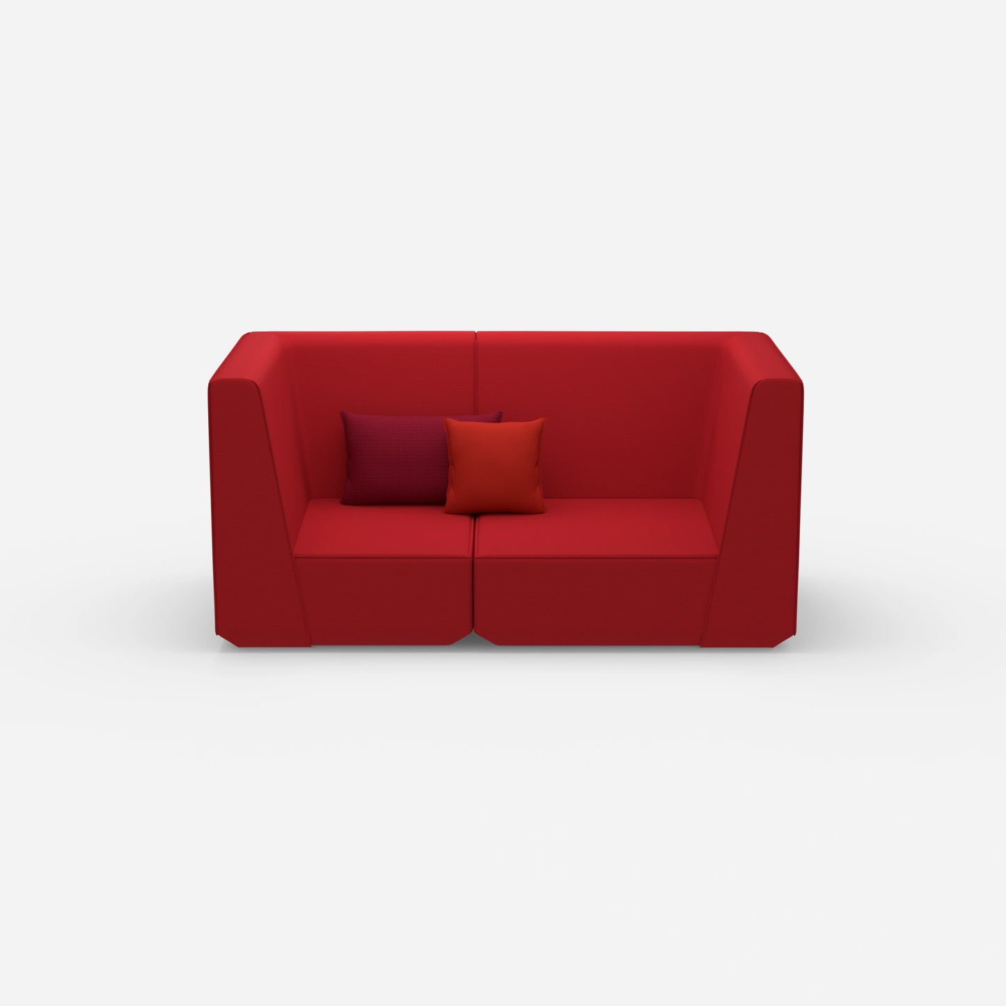 2er Sofa rot von vorne