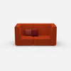 2er Sofa rot von vorne