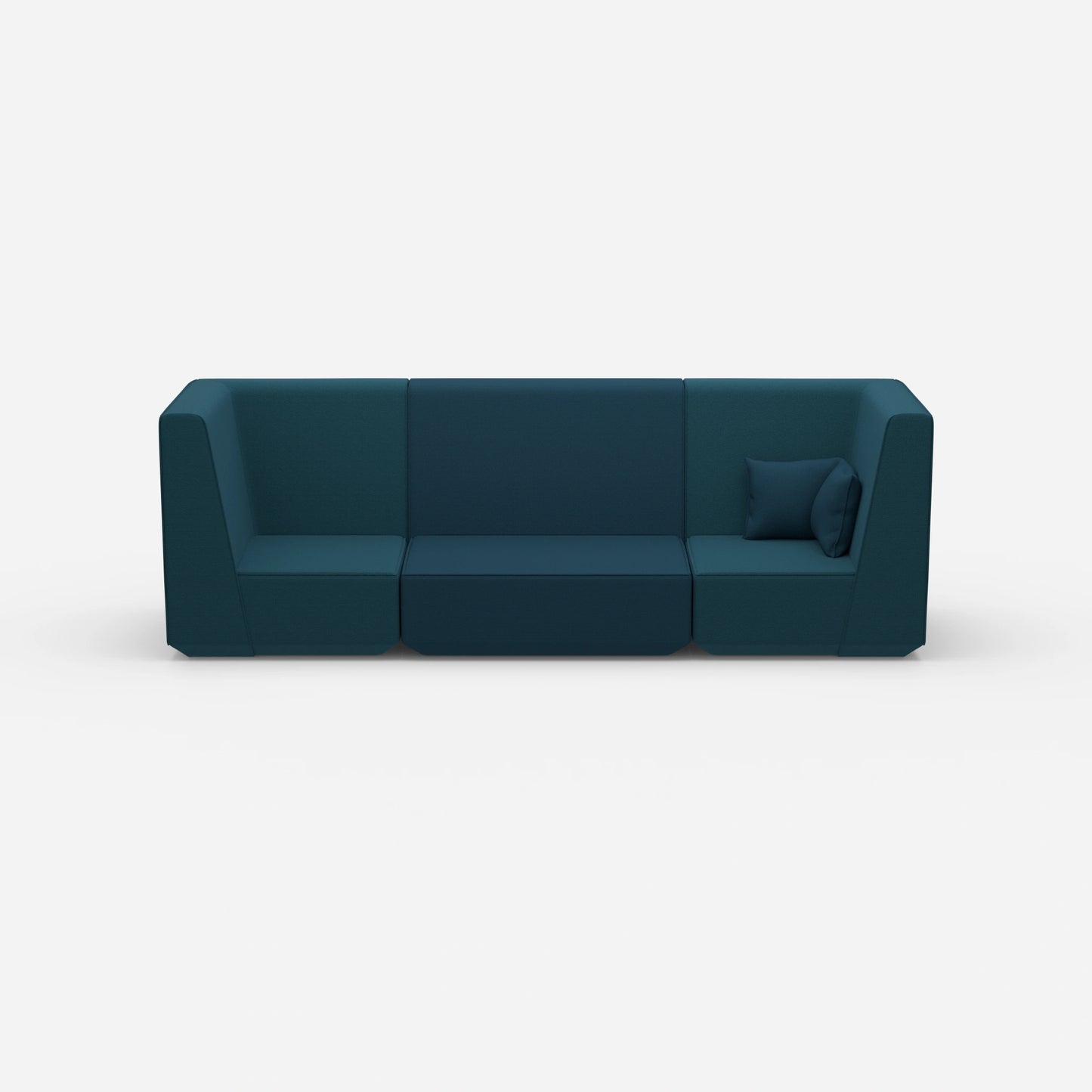 3 Personen Sofa blau von vorne