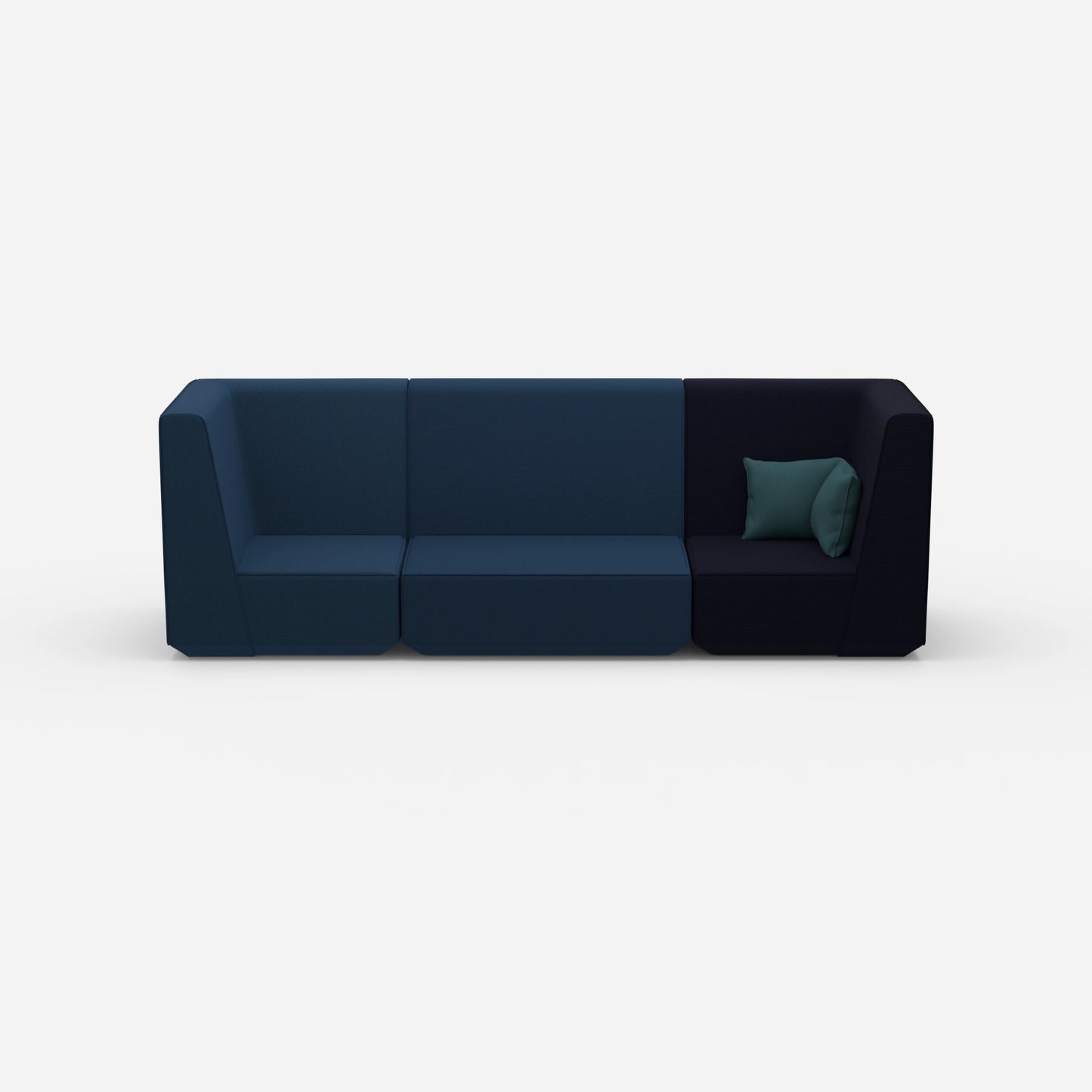 3 Personen Sofa blau von vorne
