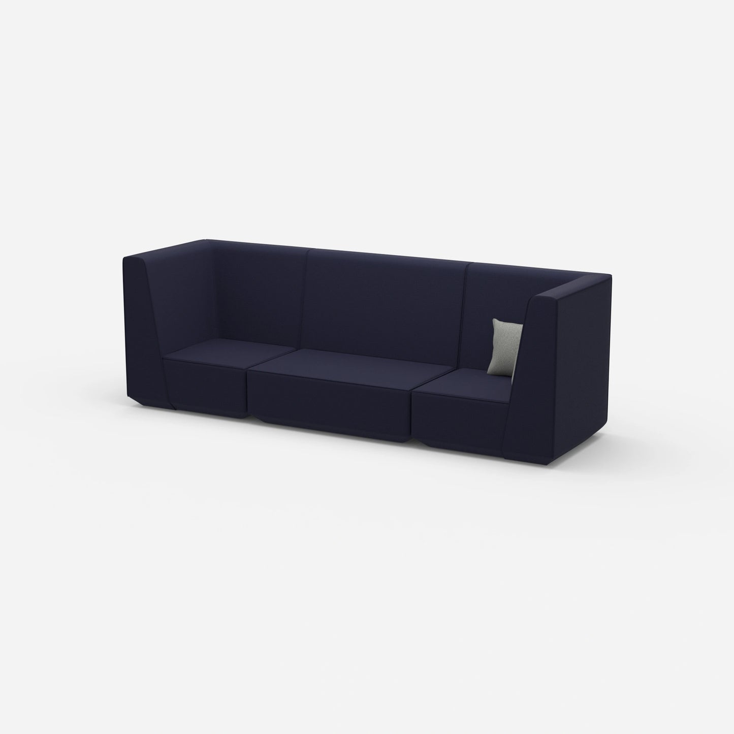 3 Personen Sofa blau von der Seite