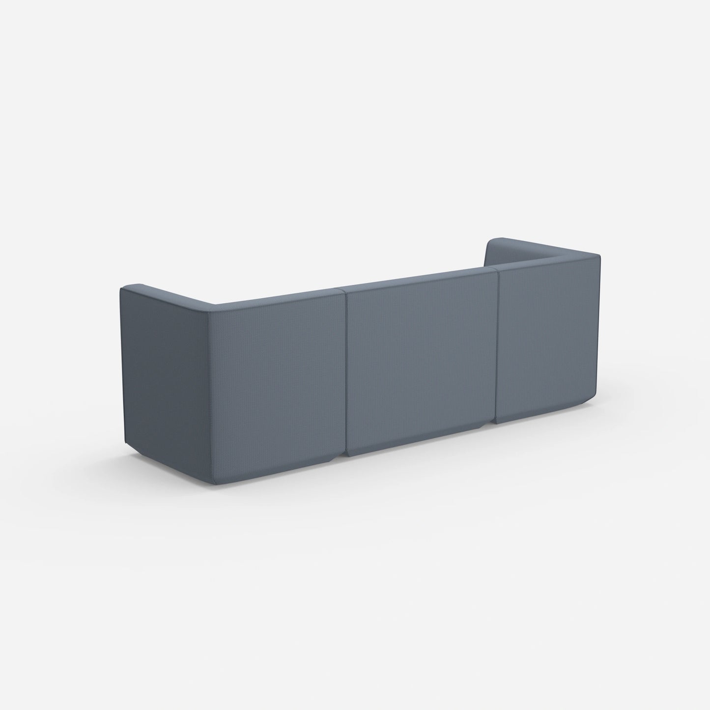 3 Personen Sofa blau von hinten