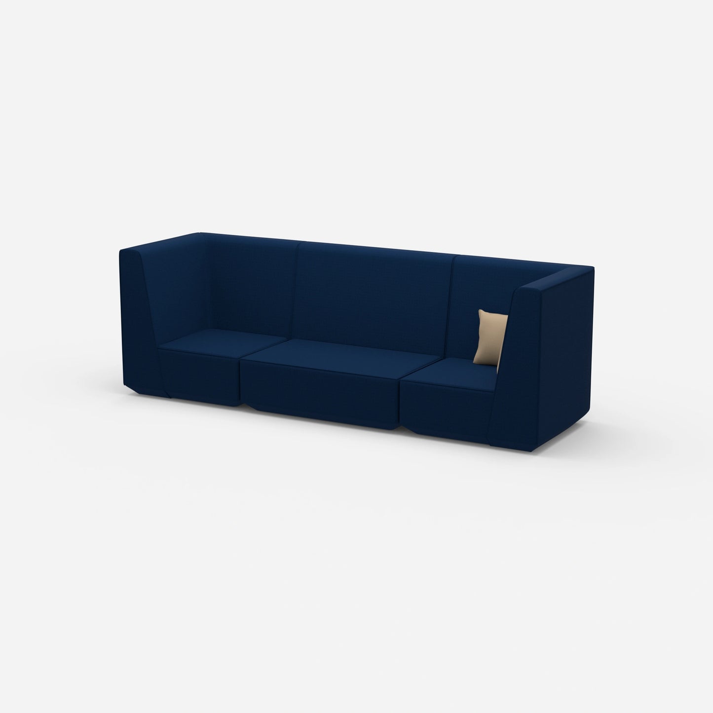 3 Personen Sofa blau von der Seite