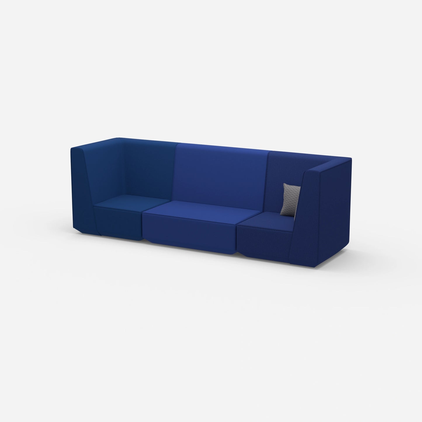 3 Personen Sofa blau von der Seite