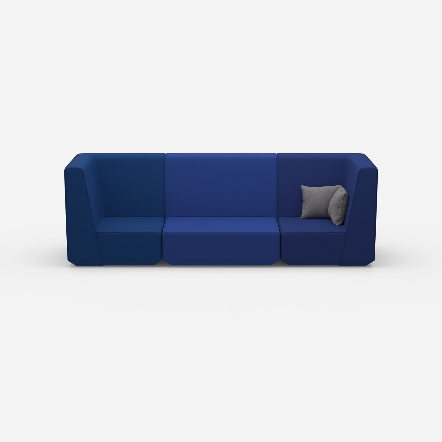 3 Personen Sofa blau von vorne