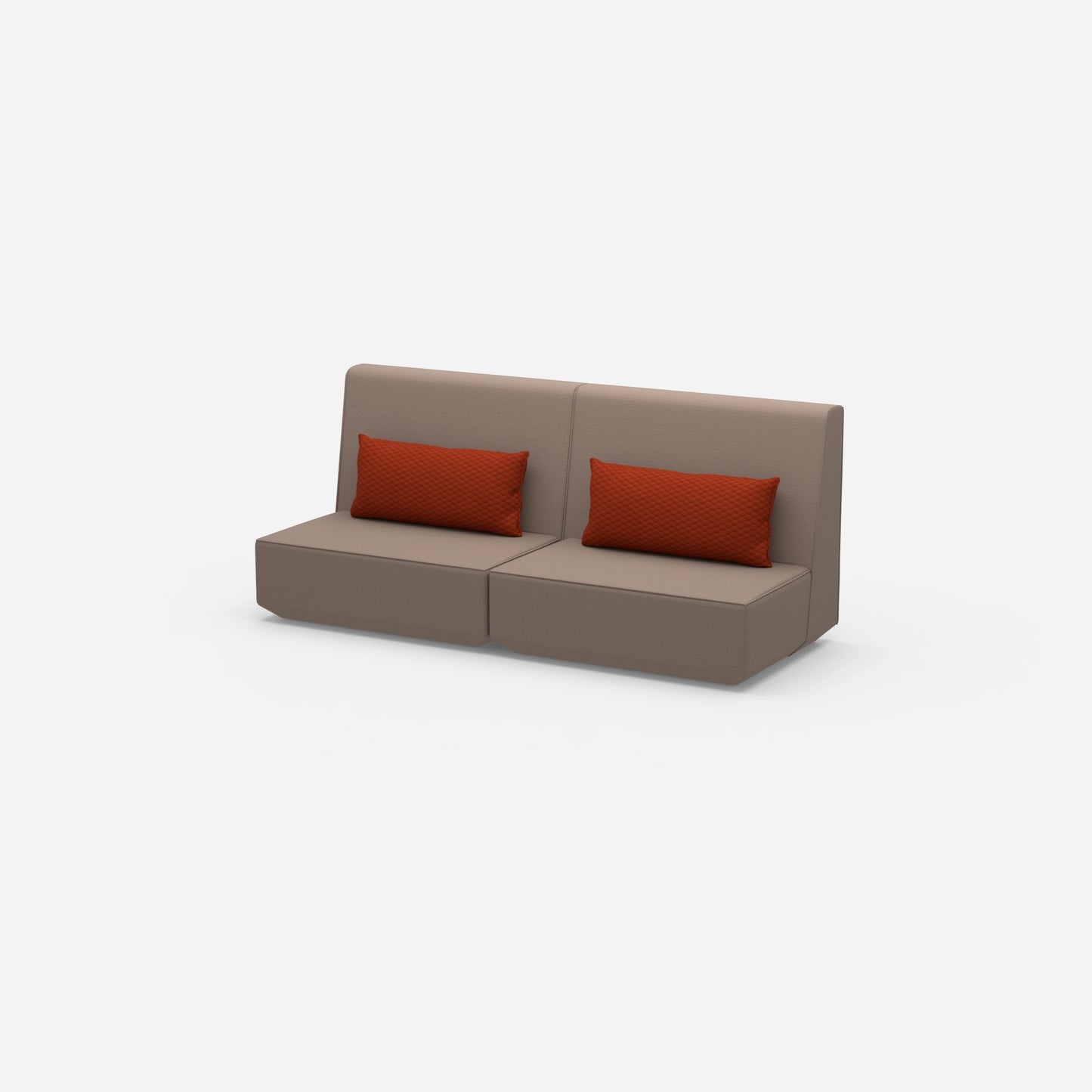3 Personen Sofa braun von der Seite