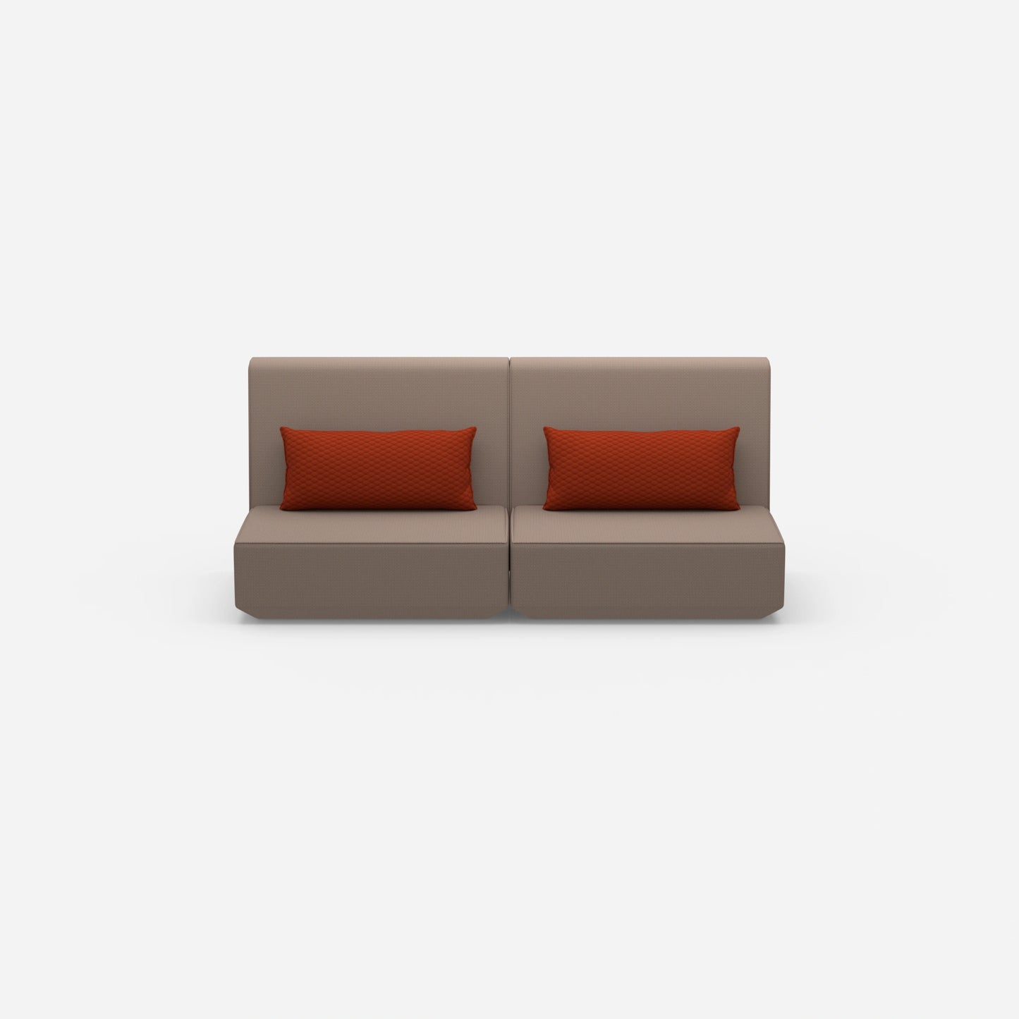 3 Personen Sofa braun von vorne