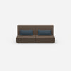 3 Personen Sofa braun von vorne
