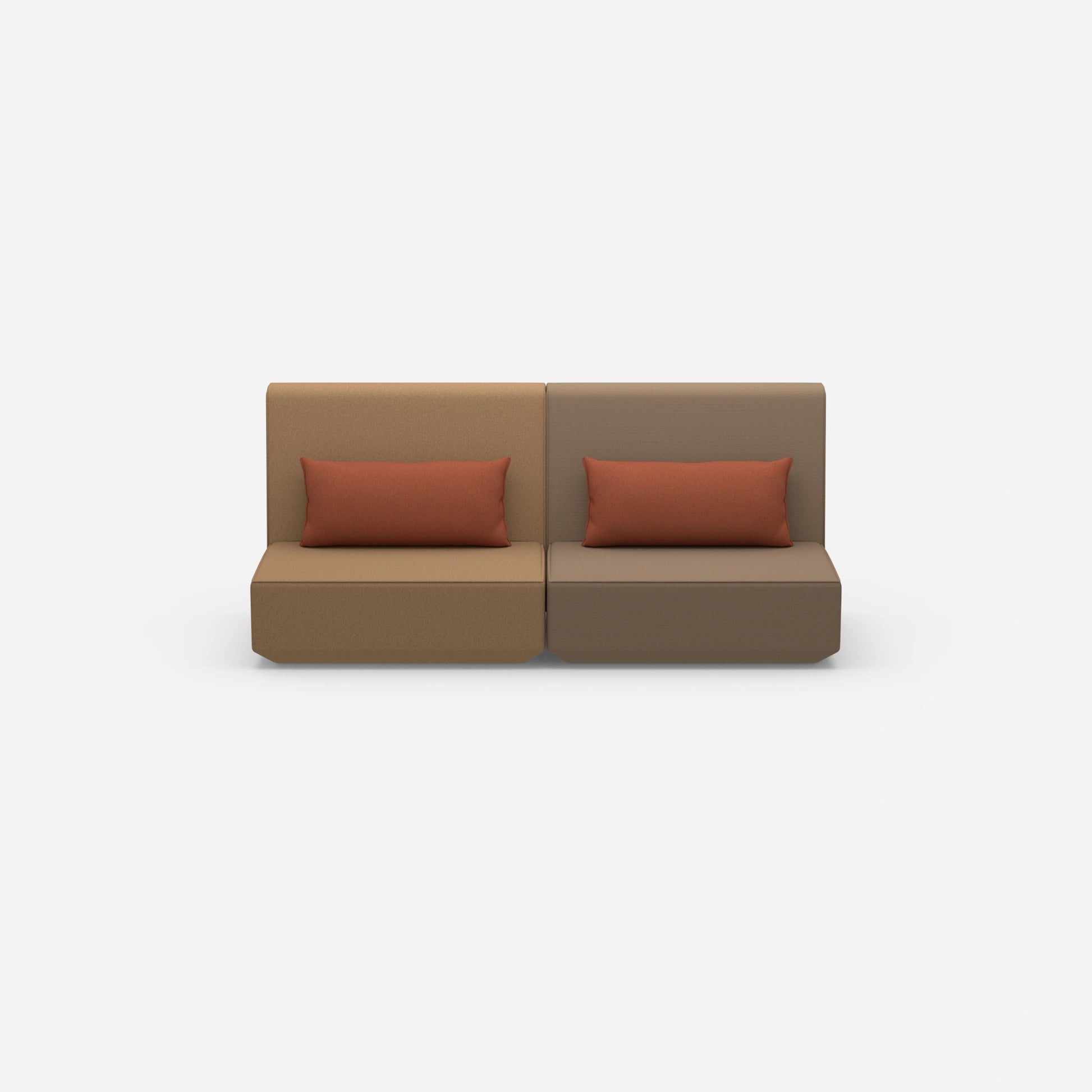 3 Personen Sofa braun von vorne