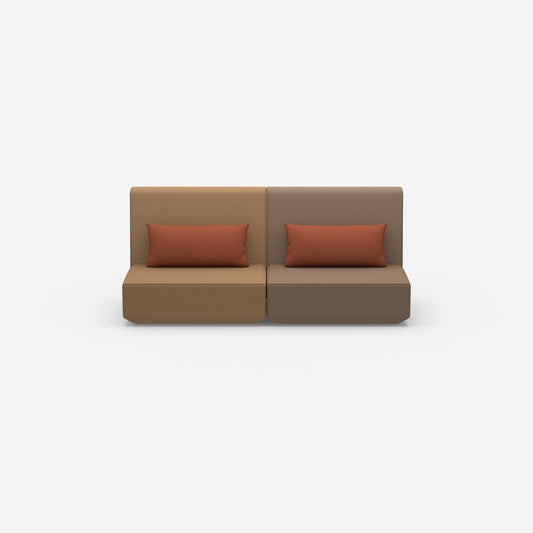 3 Personen Sofa braun von vorne