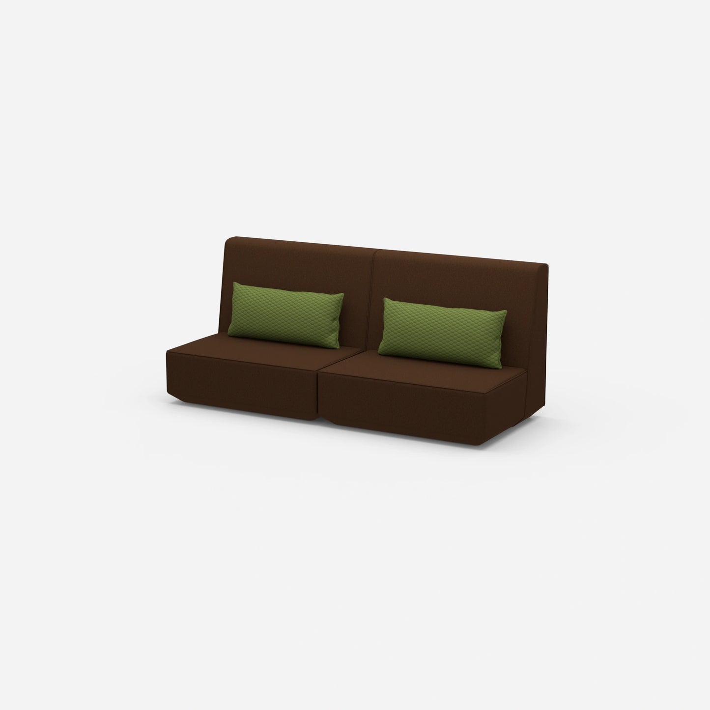 3 Personen Sofa braun von der Seite
