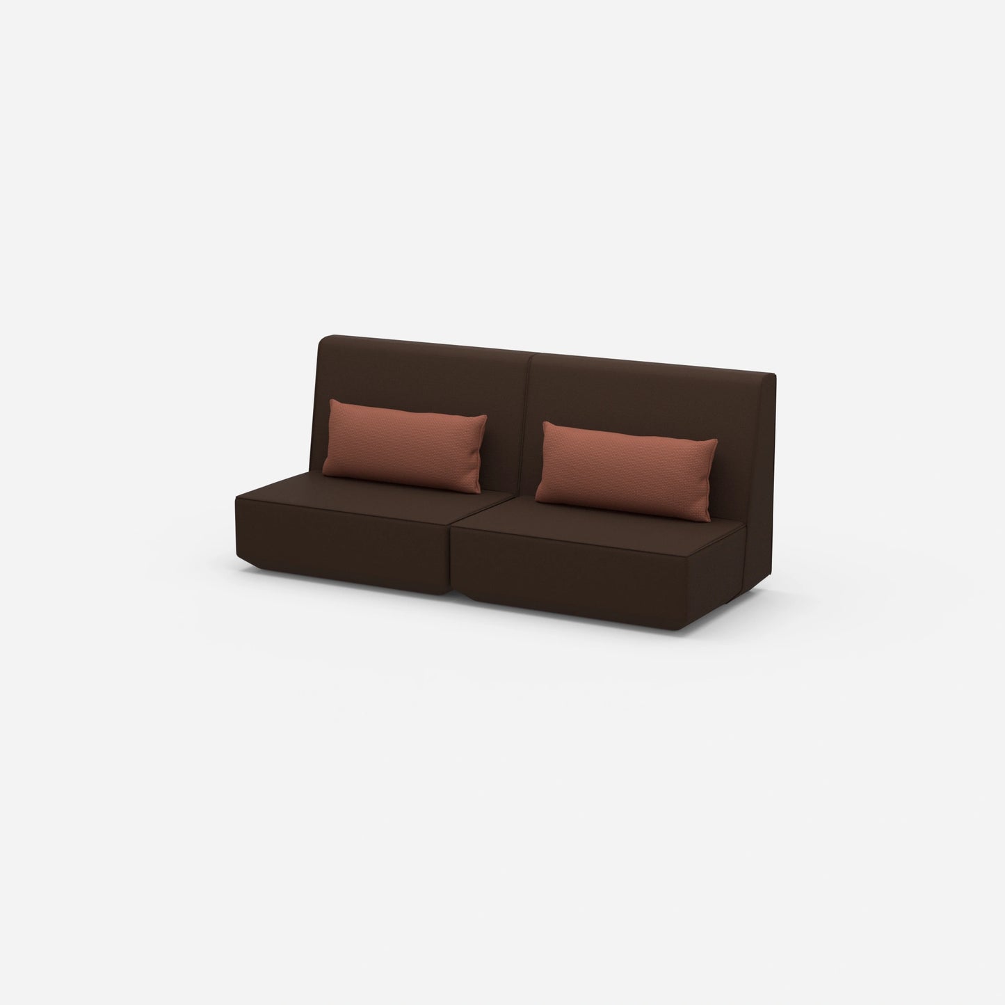 3 Personen Sofa braun von der Seite