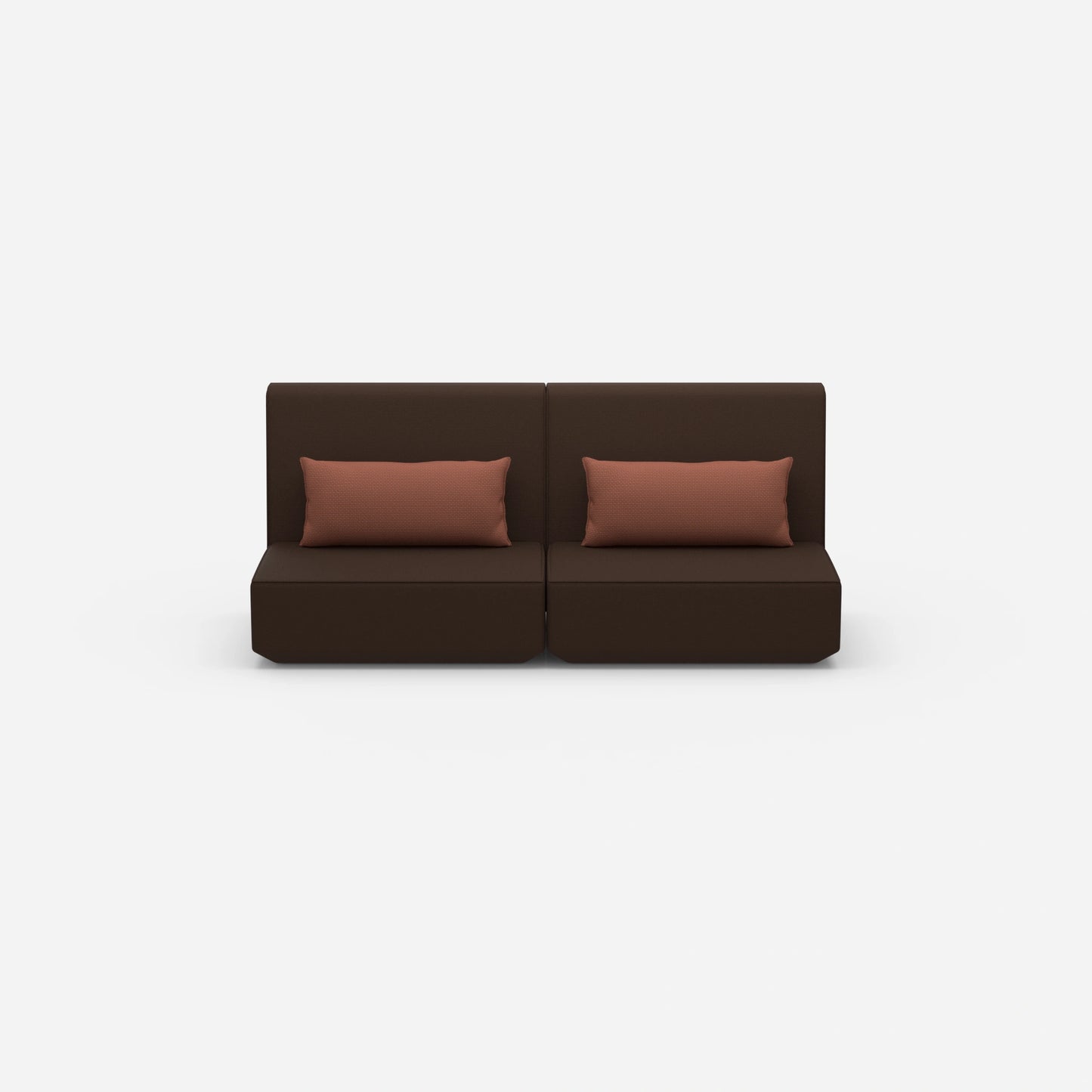3 Personen Sofa braun von vorne