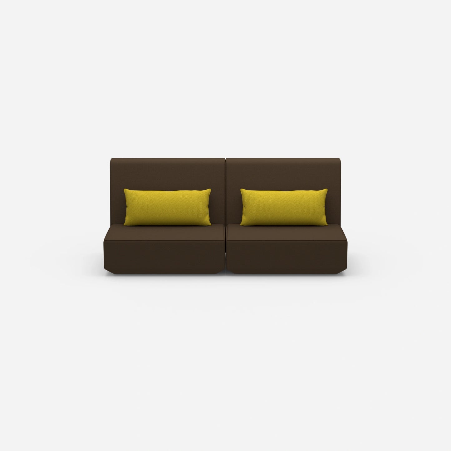3 Personen Sofa braun von vorne
