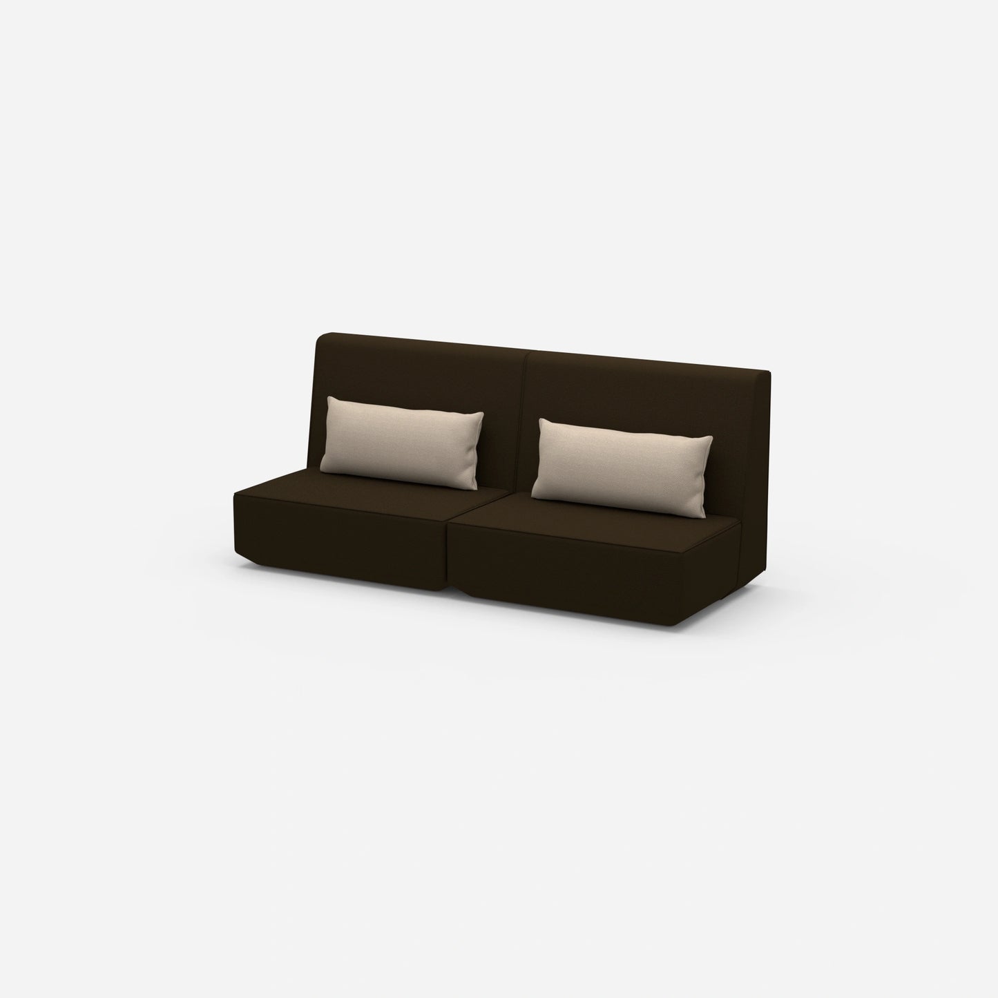 3 Personen Sofa braun von der Seite