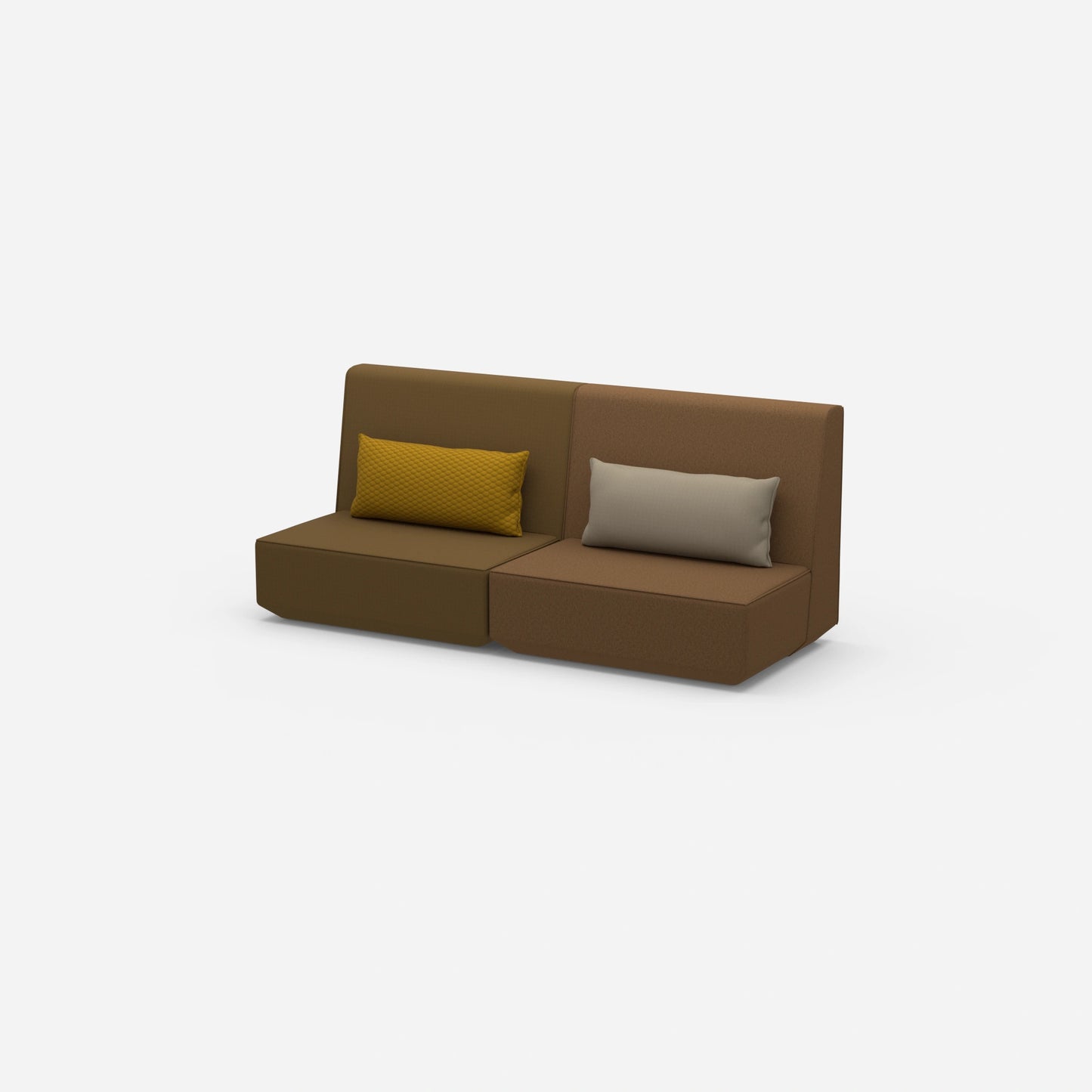 3 Personen Sofa braun von der Seite