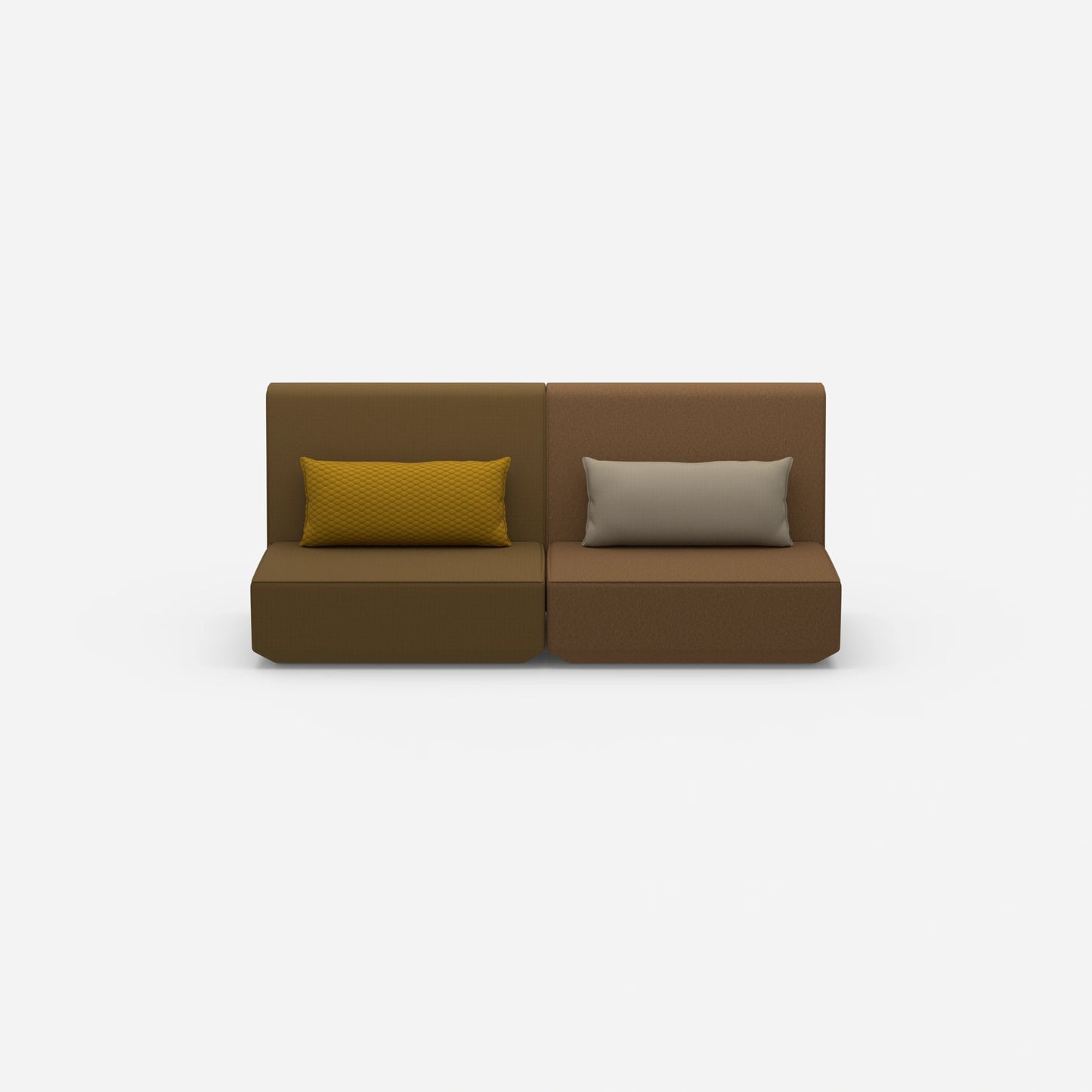 3 Personen Sofa braun von vorne