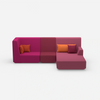 3 Personen Sofa mit Ottomane von vorne