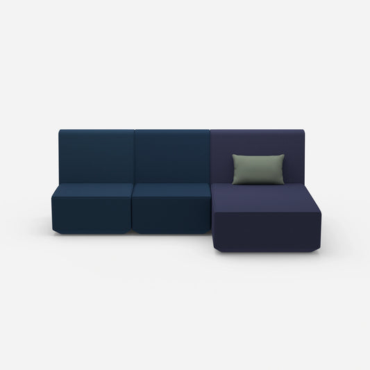3 Personen Sofa mit Recamiere von vorne