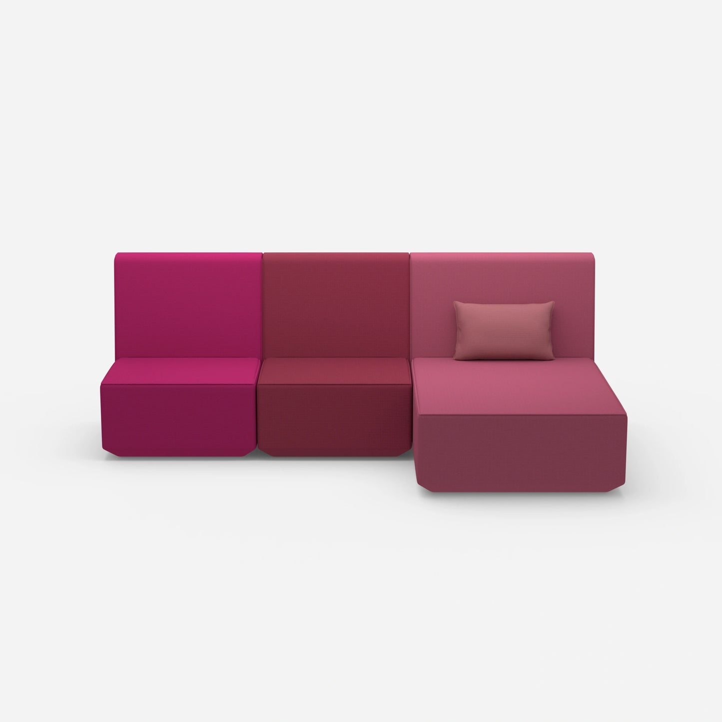 3 Personen Sofa mit Recamiere von vorne