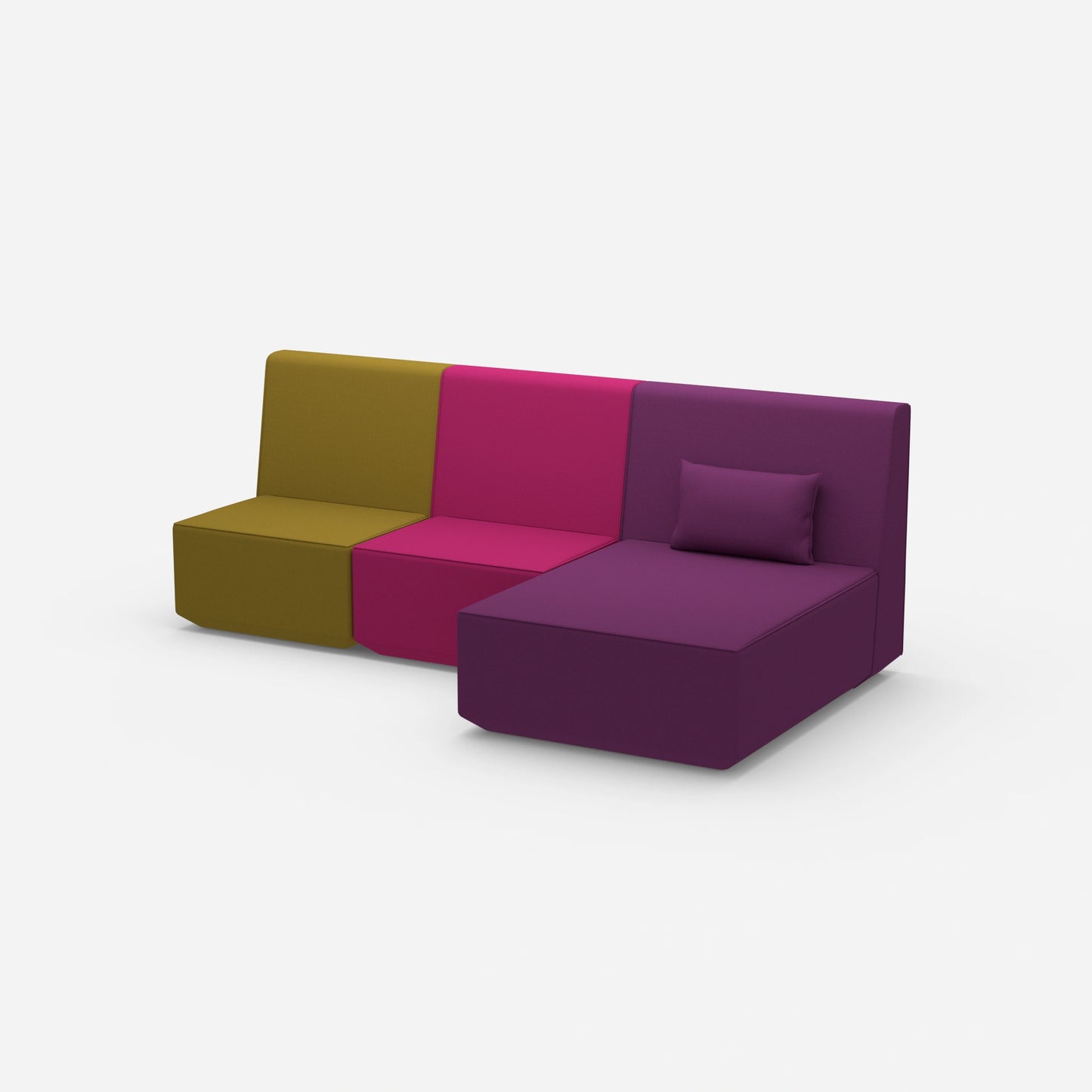 3 Personen Sofa mit Recamiere von der Seite