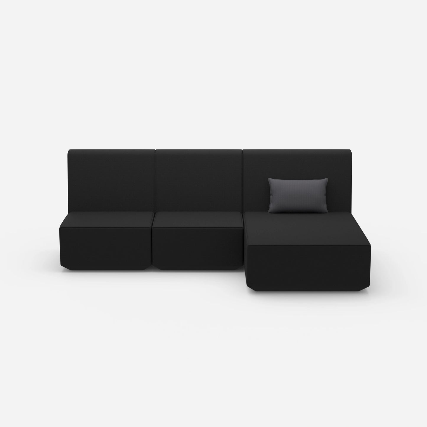 3 Personen Sofa mit Recamiere von vorne