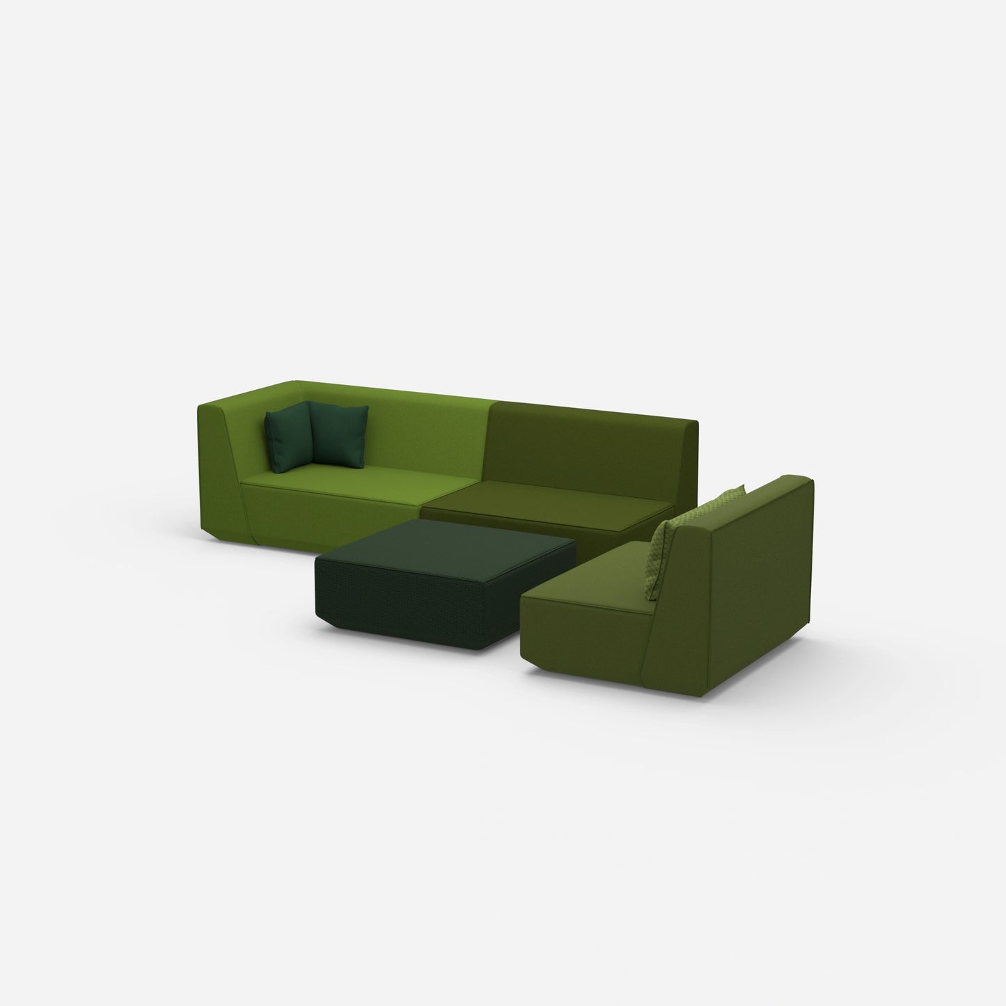 3 Sitzer mit Sessel von der Seite