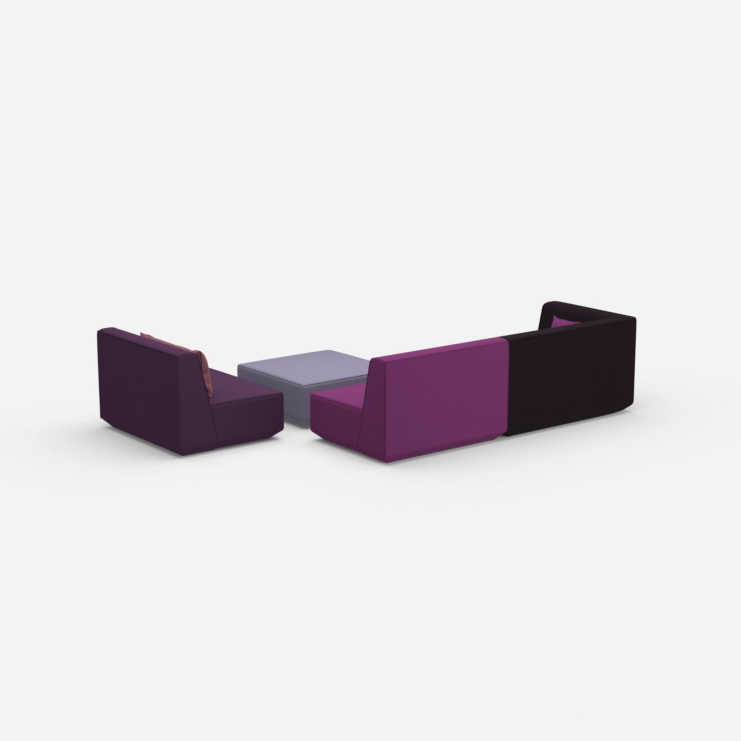 3 Sitzer mit Sessel von hinten