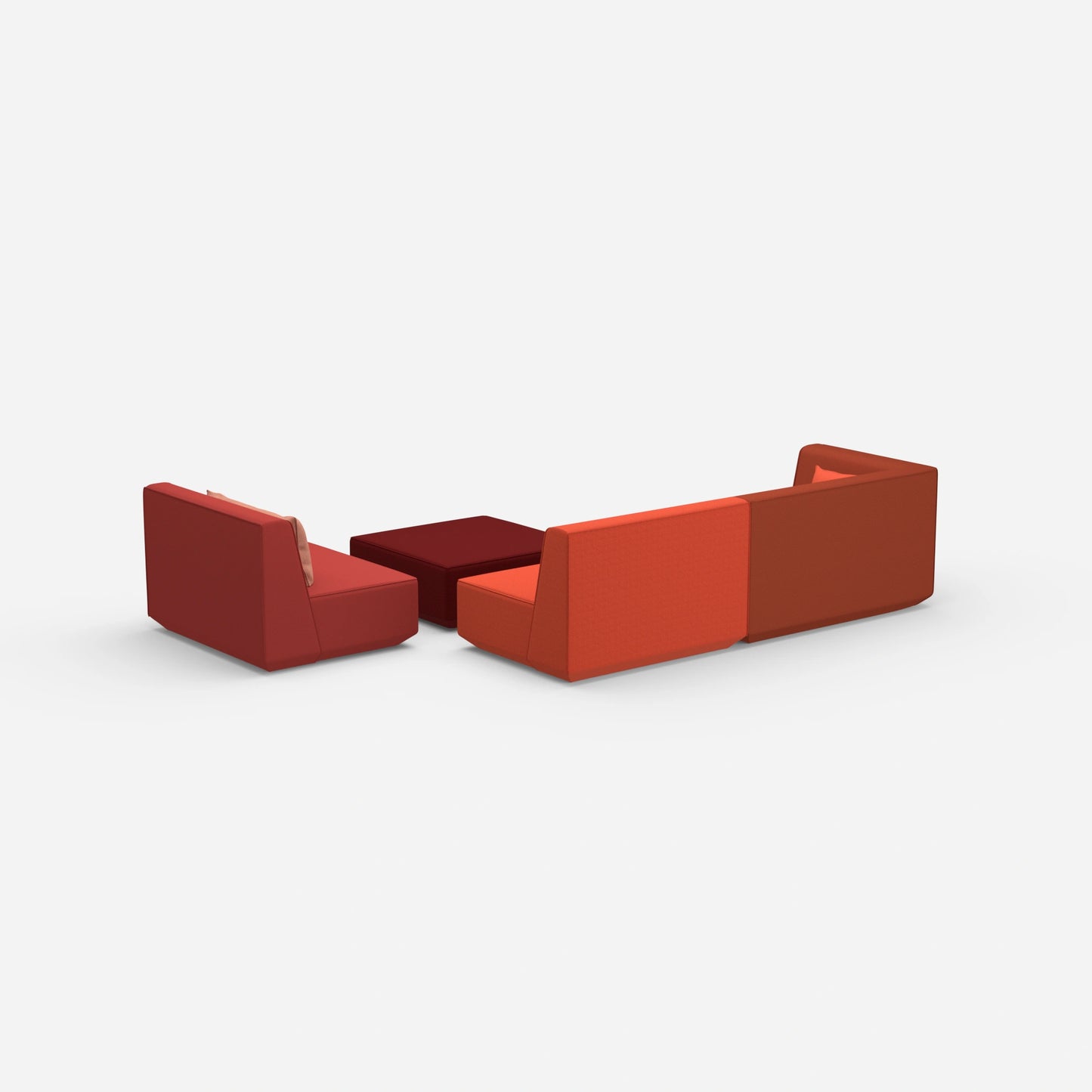 3 Sitzer mit Sessel von hinten