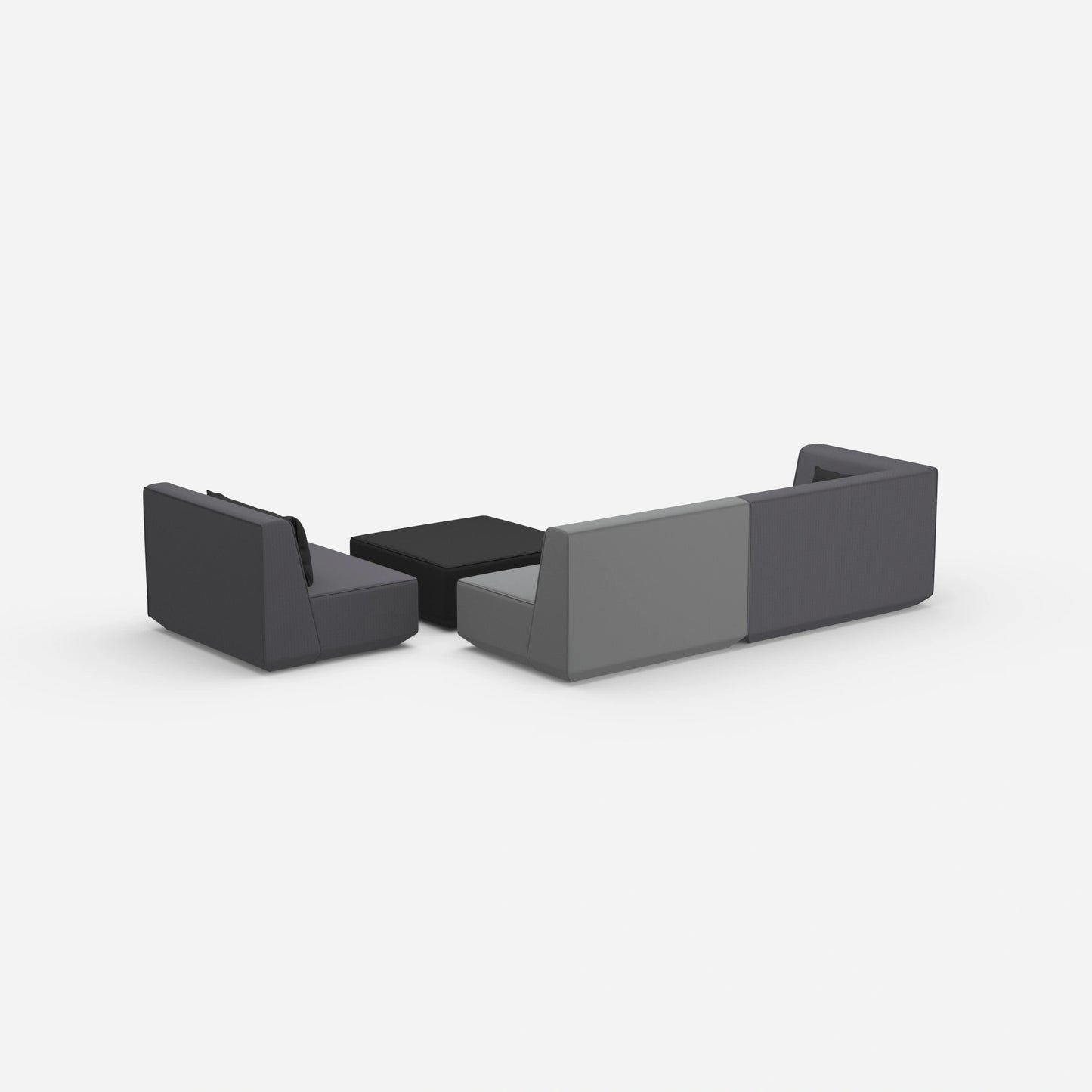 3 Sitzer mit Sessel von hinten