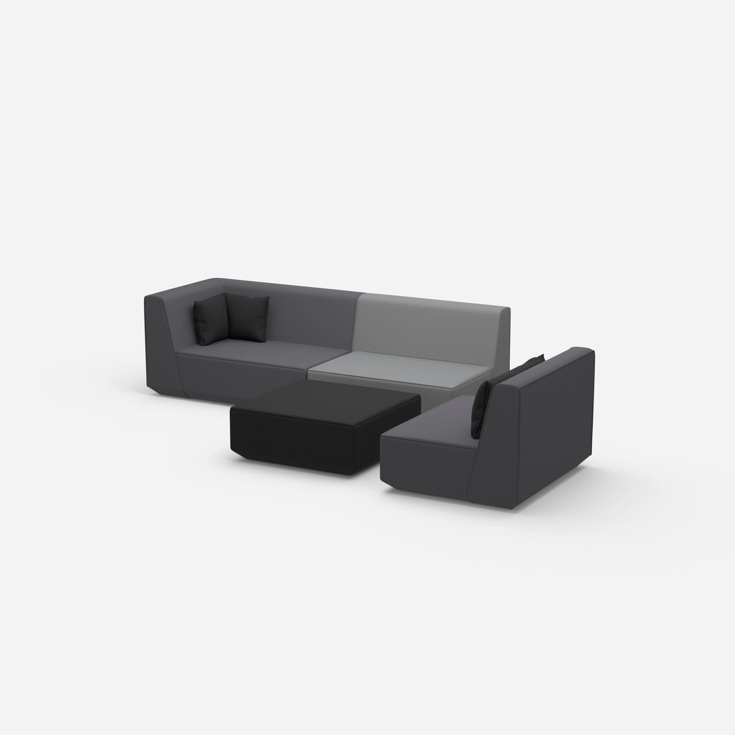 3 Sitzer mit Sessel von der Seite