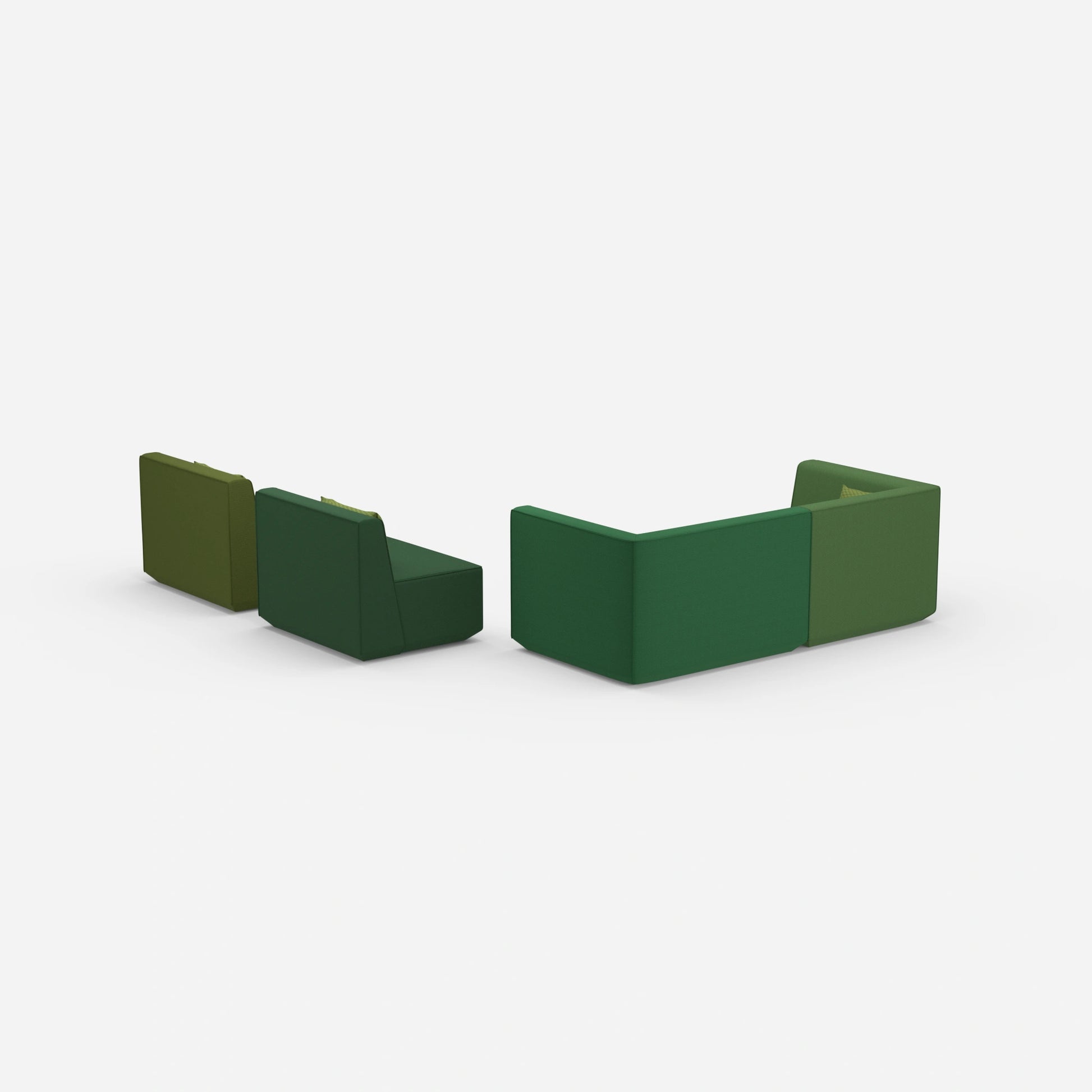 3 Sitzer Sofa mit 2 Sesseln von hinten