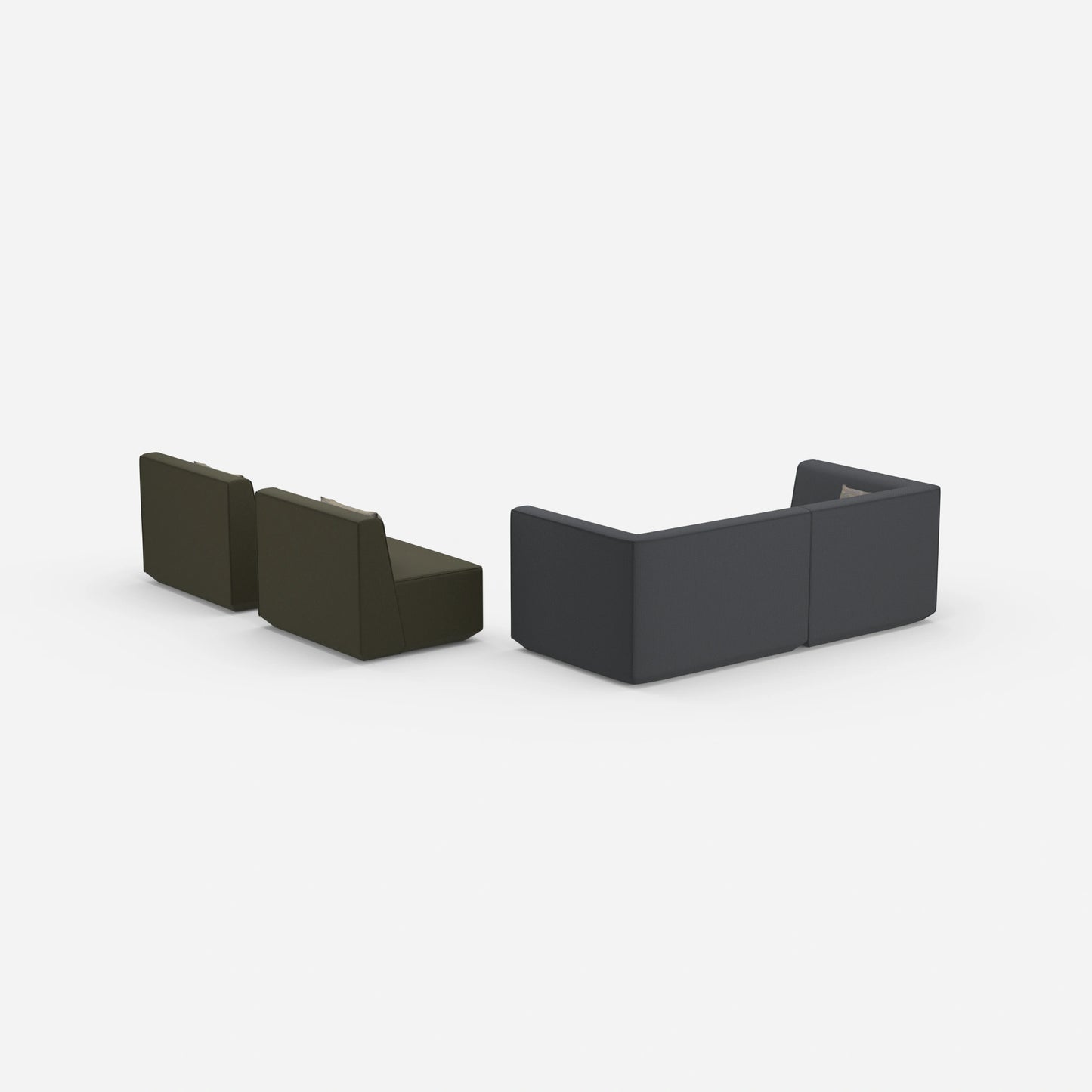 3 Sitzer Sofa mit 2 Sesseln von hinten