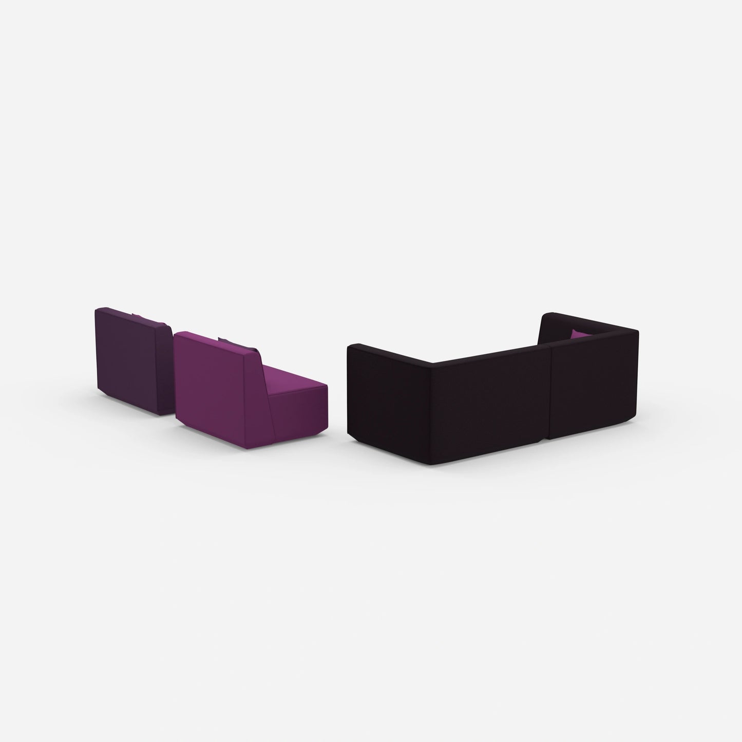 3 Sitzer Sofa mit 2 Sesseln von hinten