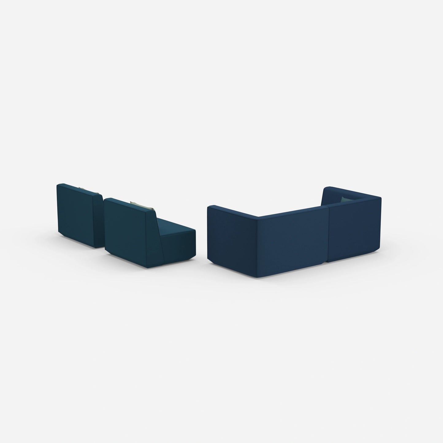 3 Sitzer Sofa mit 2 Sesseln von hinten