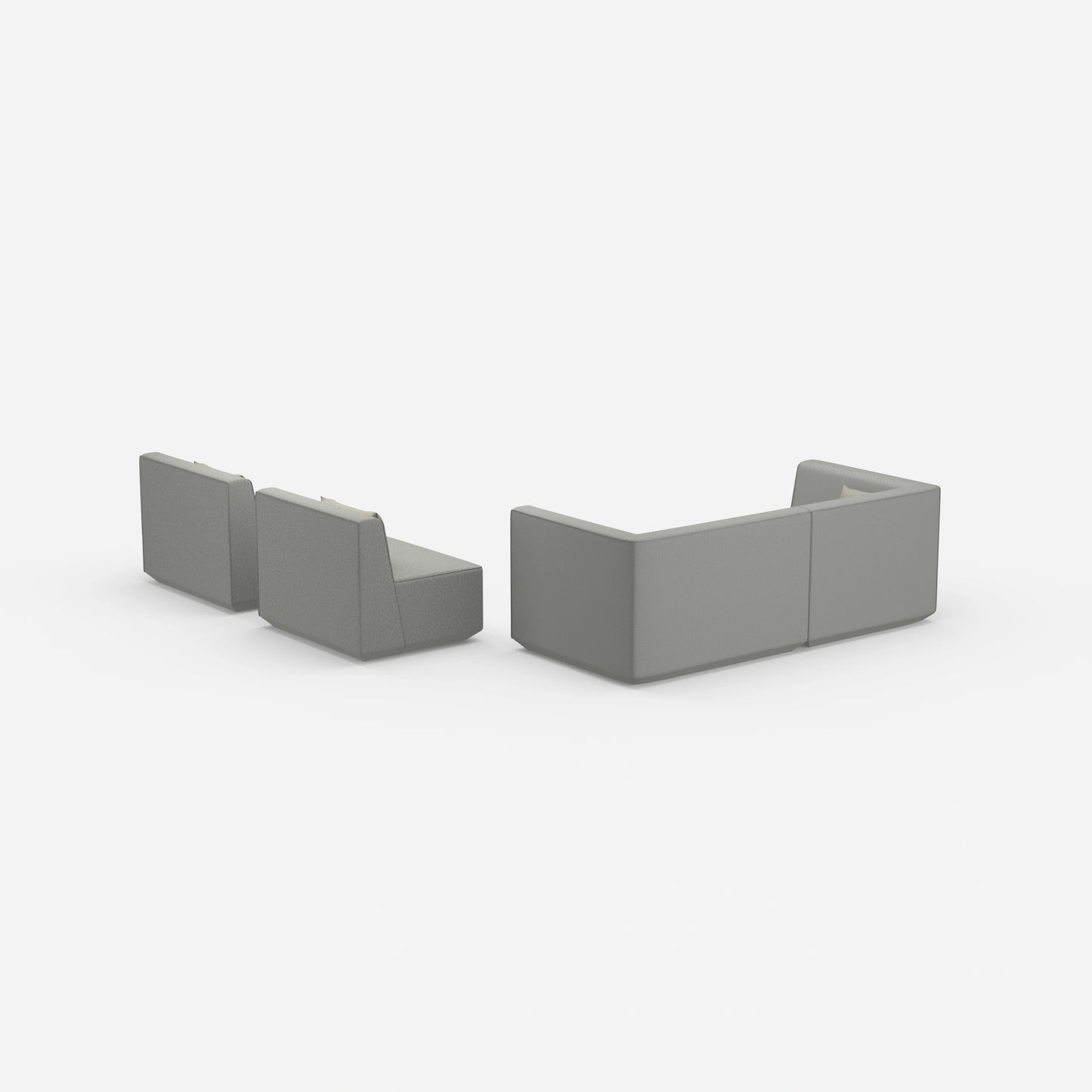 3 Sitzer Sofa mit 2 Sesseln von hinten