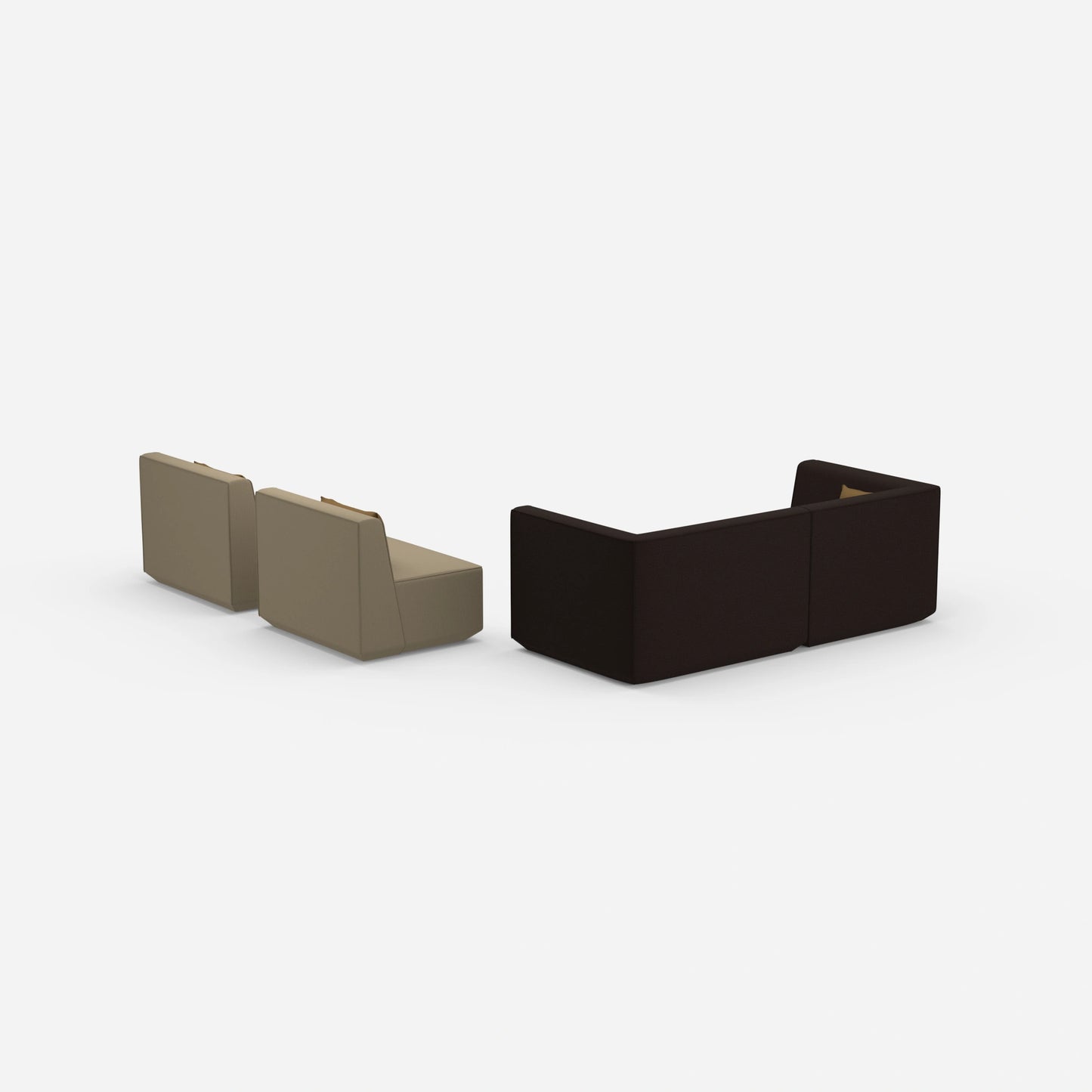 3 Sitzer Sofa mit 2 Sesseln von hinten