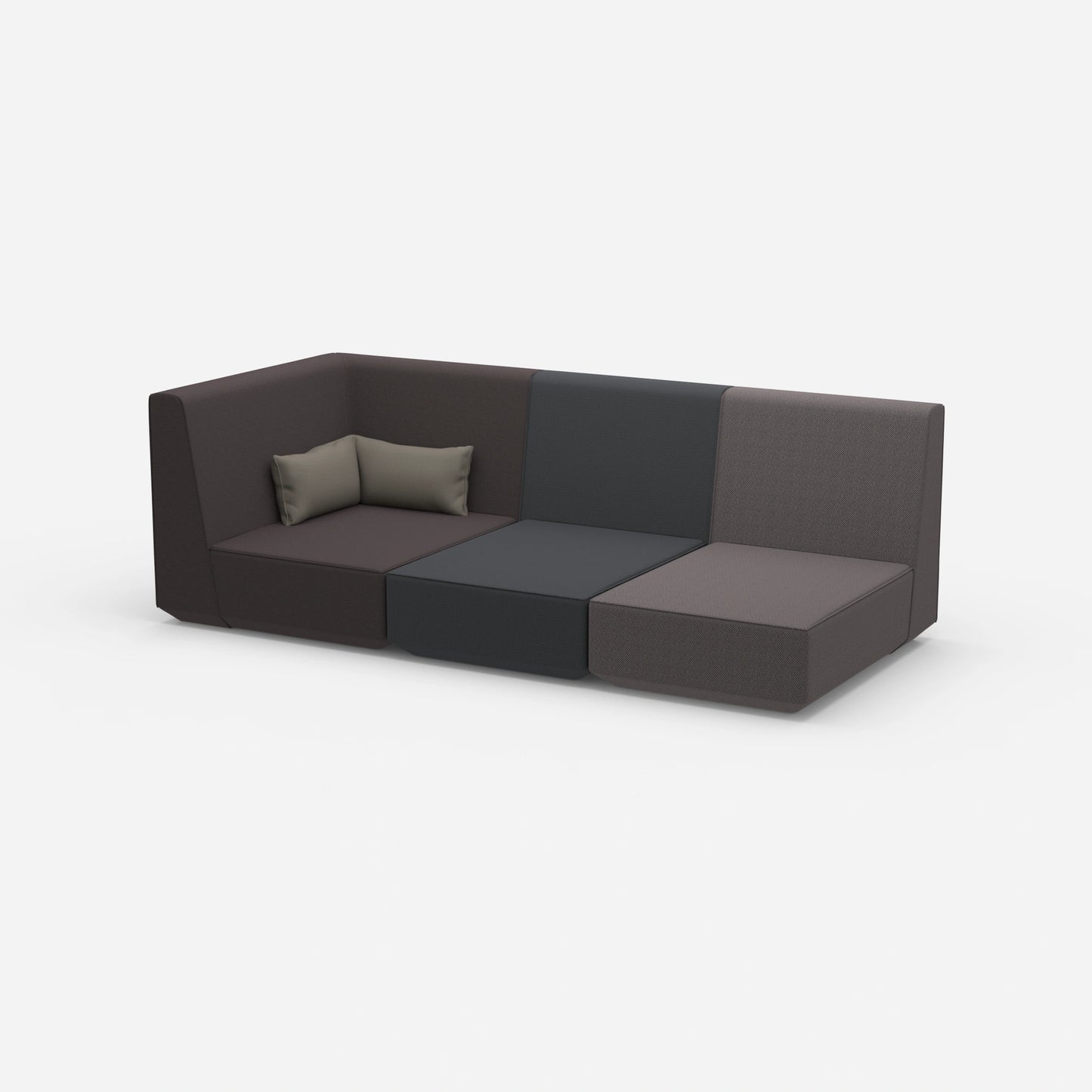 3 Sitzer Sofa mit Liegefunktion mit hoher Rückenlehne von der Seite