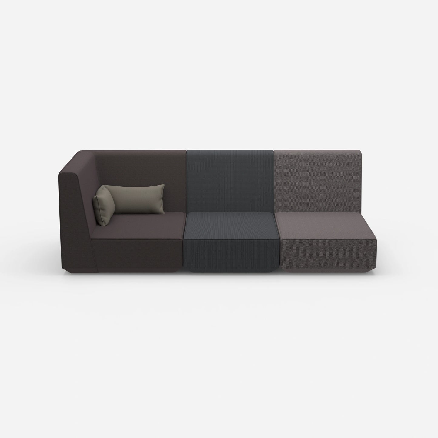 3 Sitzer Sofa mit Liegefunktion mit hoher Rückenlehne von vorne