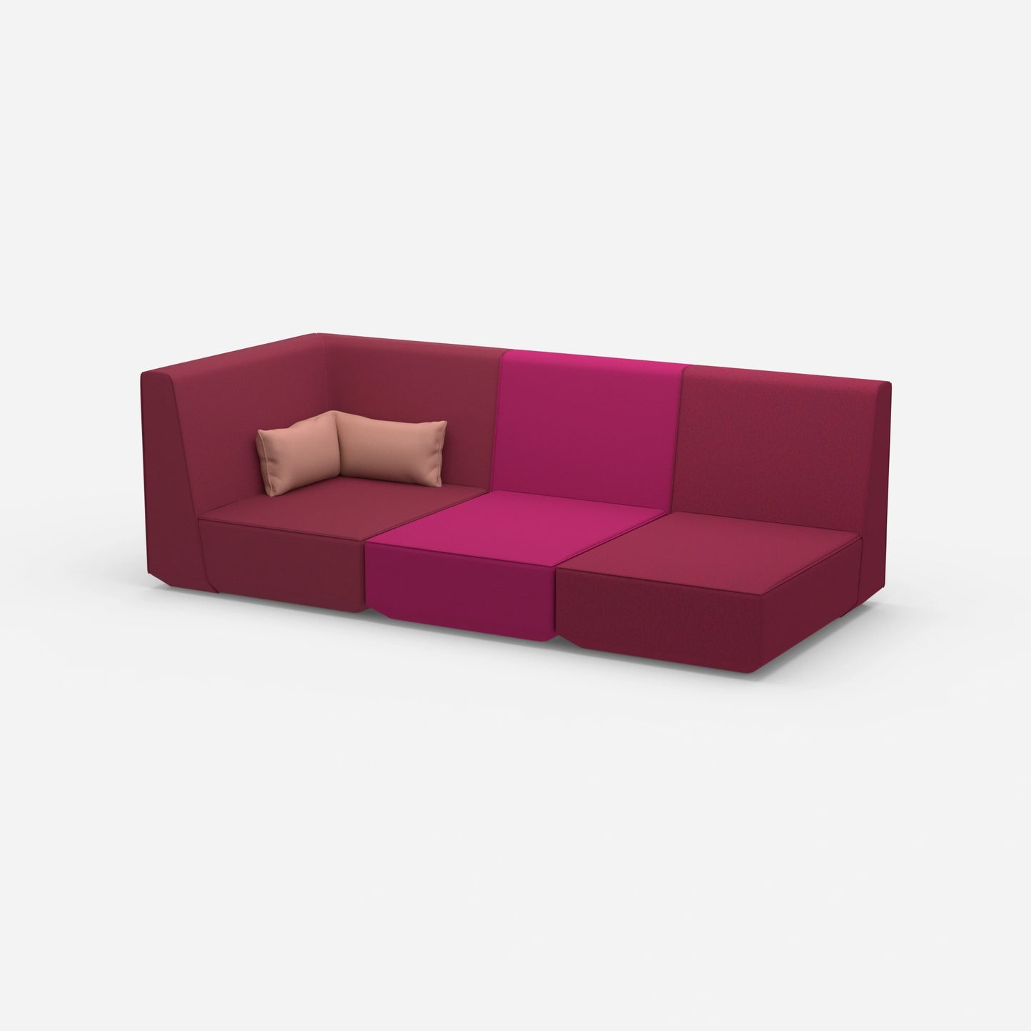 3 Sitzer Sofa mit Liegefunktion mit hoher Rückenlehne von der Seite