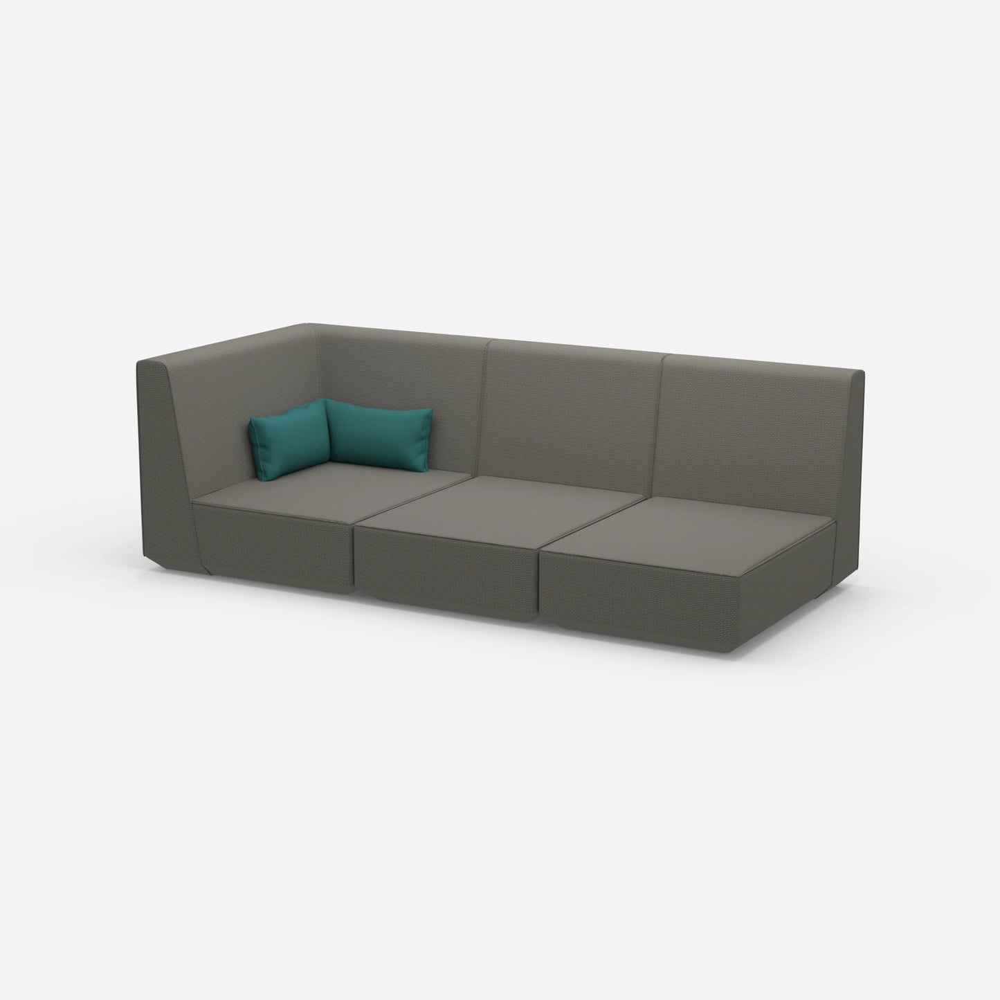 3 Sitzer Sofa mit Liegefunktion mit hoher Rückenlehne von der Seite