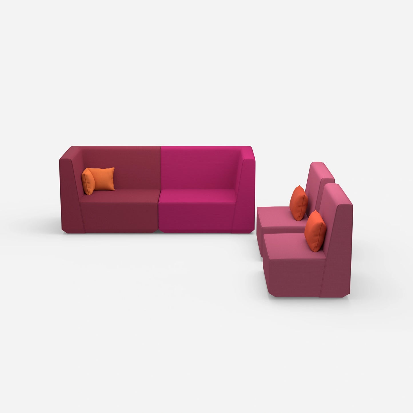 3 Sitzer und 2 Sessel von vorne