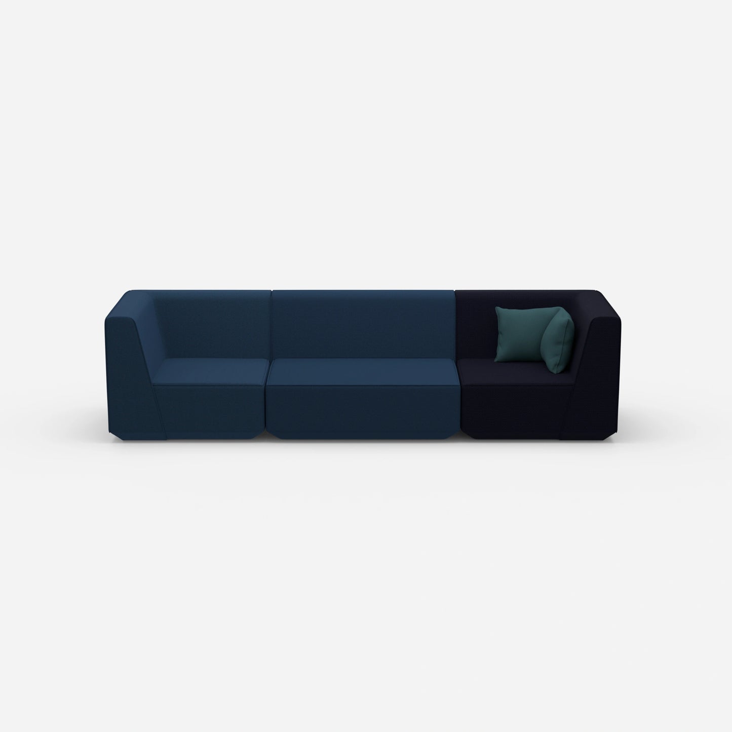 3er Sofa blau von vorne