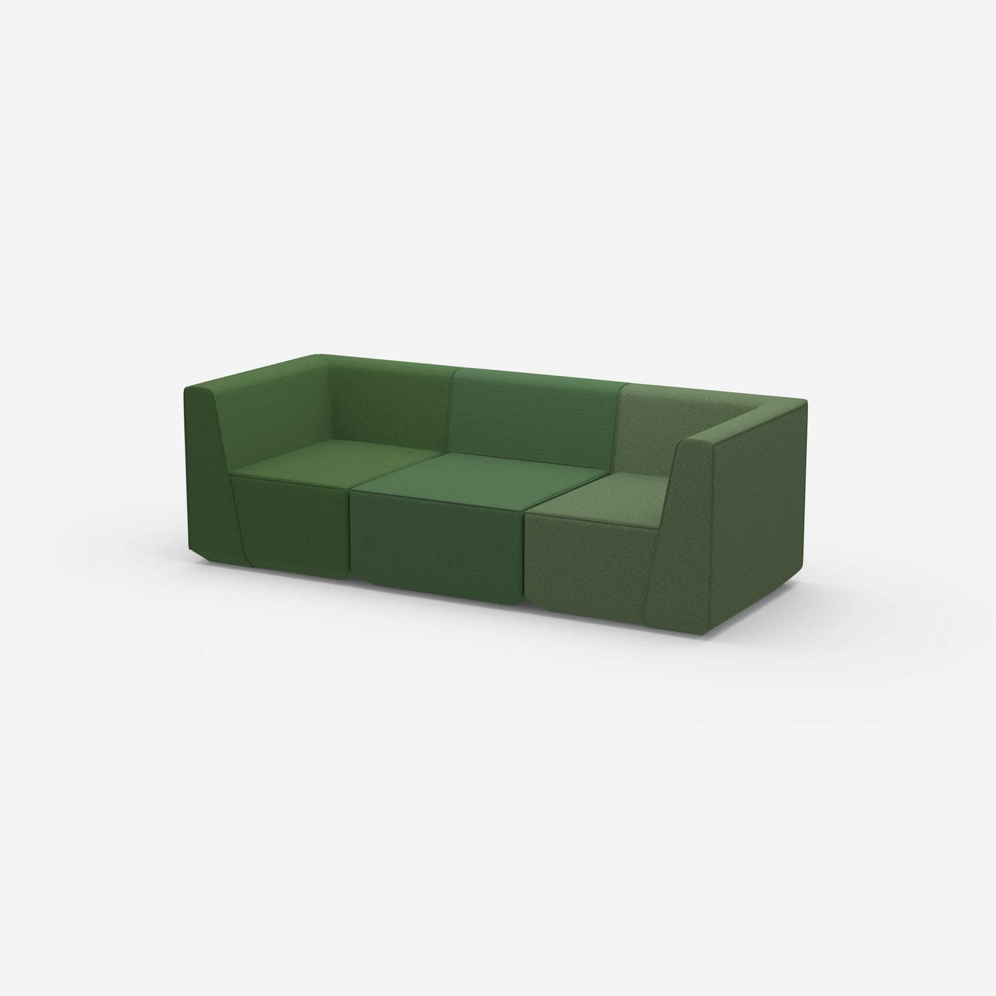 3er Sofa grün von der Seite