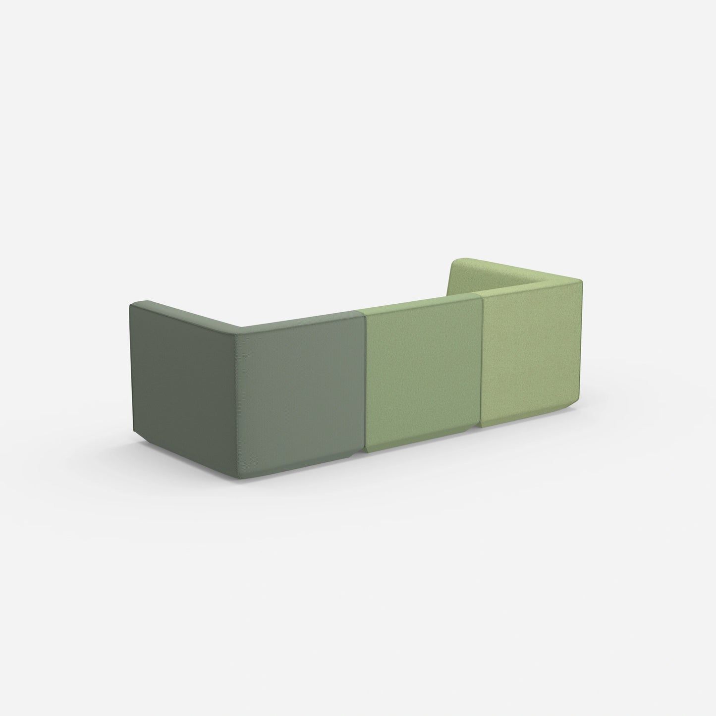 3er Sofa grün von hinten