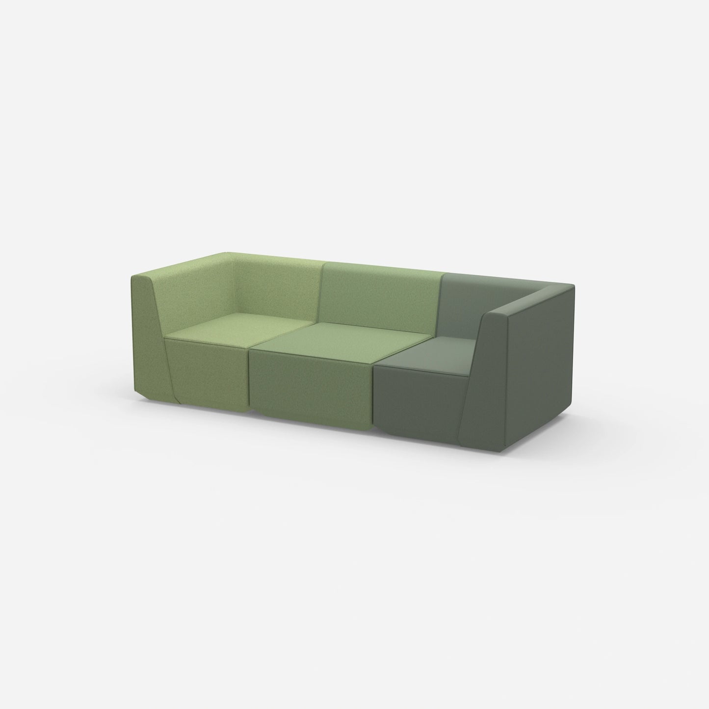3er Sofa grün von der Seite