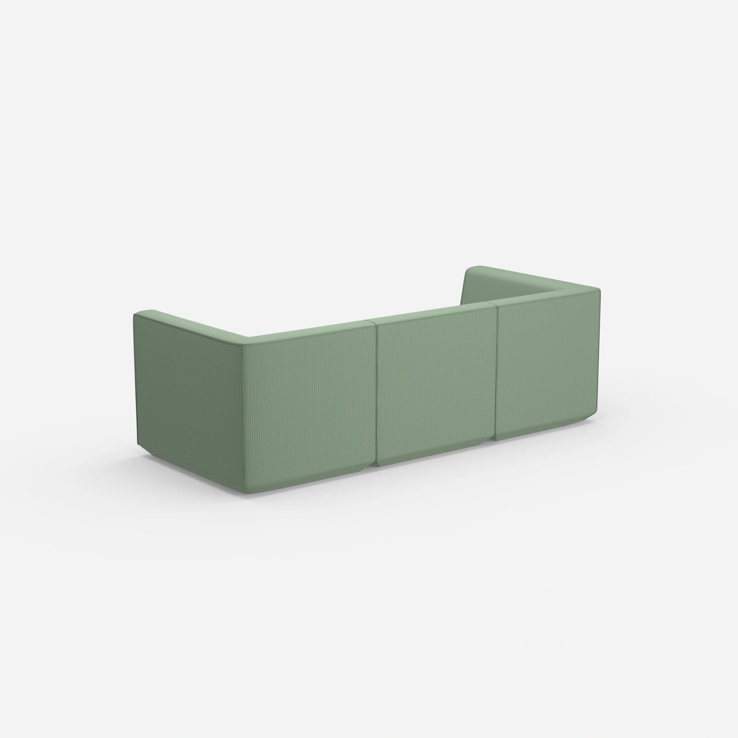 3er Sofa grün von hinten